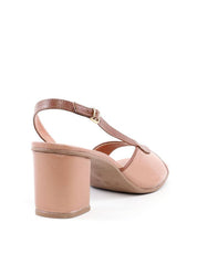 Sandália Slingback Salto Bloco - Nude SDI-12168 - NU