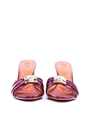 Tamanco Salto Bloco Drapeado Enfeite Orgânico - Vinho SDI-11984 - VI