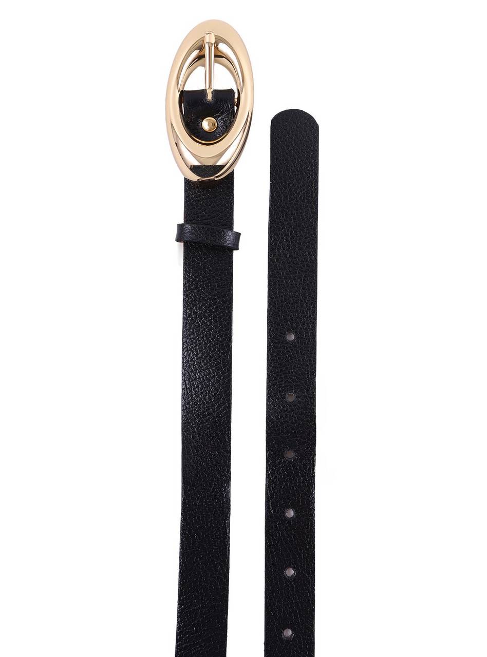 Cinto Feminino Fino com Fivela Arredondada - Preta CTI-1015 - PR