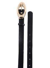 Cinto Feminino Fino com Fivela Arredondada - Preta CTI-1015 - PR