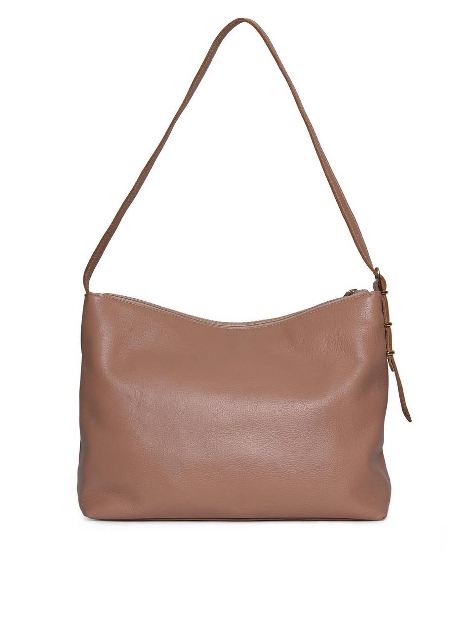 Bolsa Feminina Hobo Couro Grande Tiracolo Nude BSI-5939 - NU