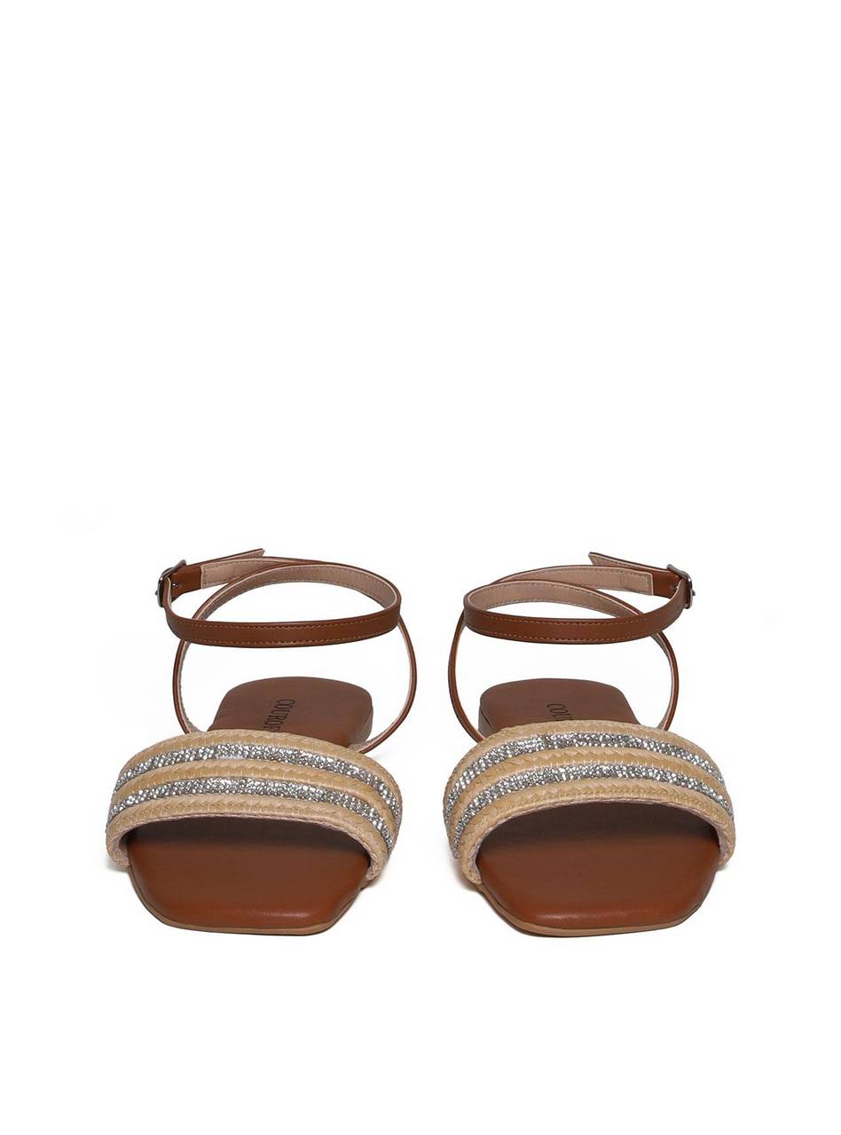 Sandália Feminina Rasteira Rosto Palha - Castor SDI-11641 - CS