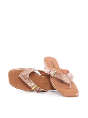 Rasteira com Tiras de Dedo e Fivela - Animal Print SDI-12180AP