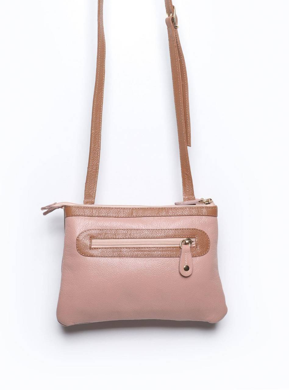 Bolsa Clutch Pequena Duas Divisórias Couro Nude BSI-3728 - NU