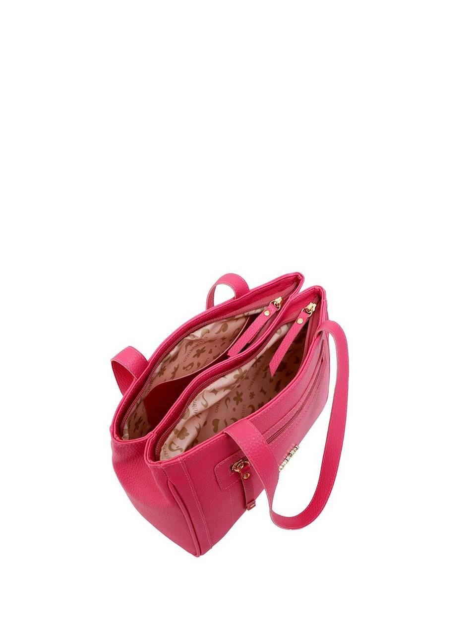 Bolsa Tote Média Tiracolo Bolso Frontal Pink BSI-5342 - PK