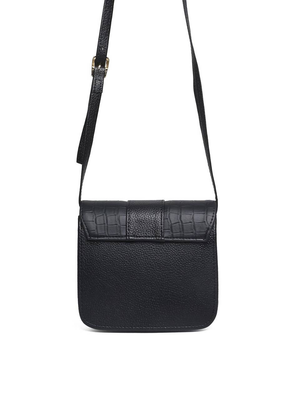 Bolsa Satchel Transversal com Fivela Decorativa - Preta BSI-5714 - PR