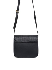 Bolsa Satchel Transversal com Fivela Decorativa - Preta BSI-5714 - PR