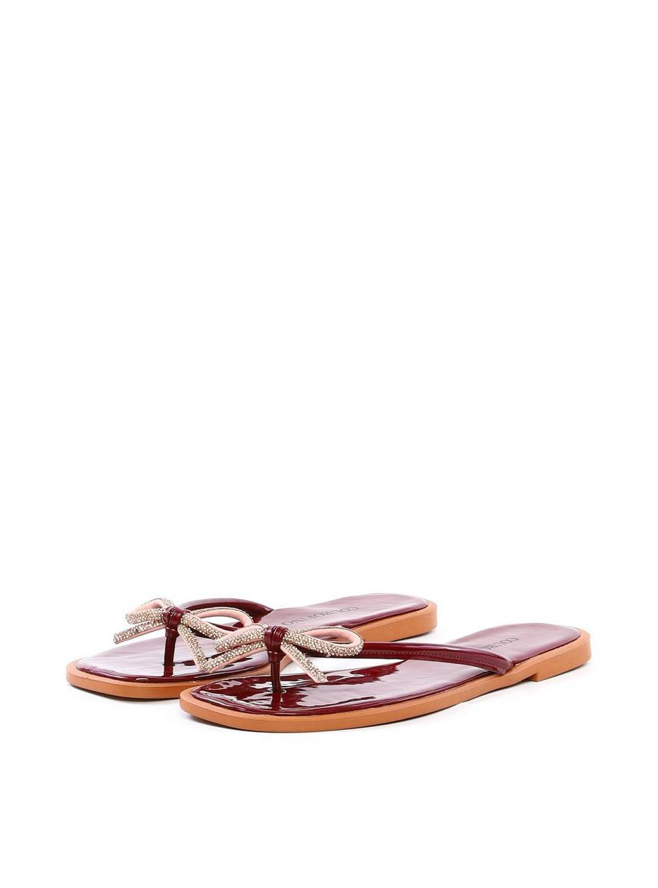 Rasteira de Laço com Strass - Vermelha SDI-12076 - VE