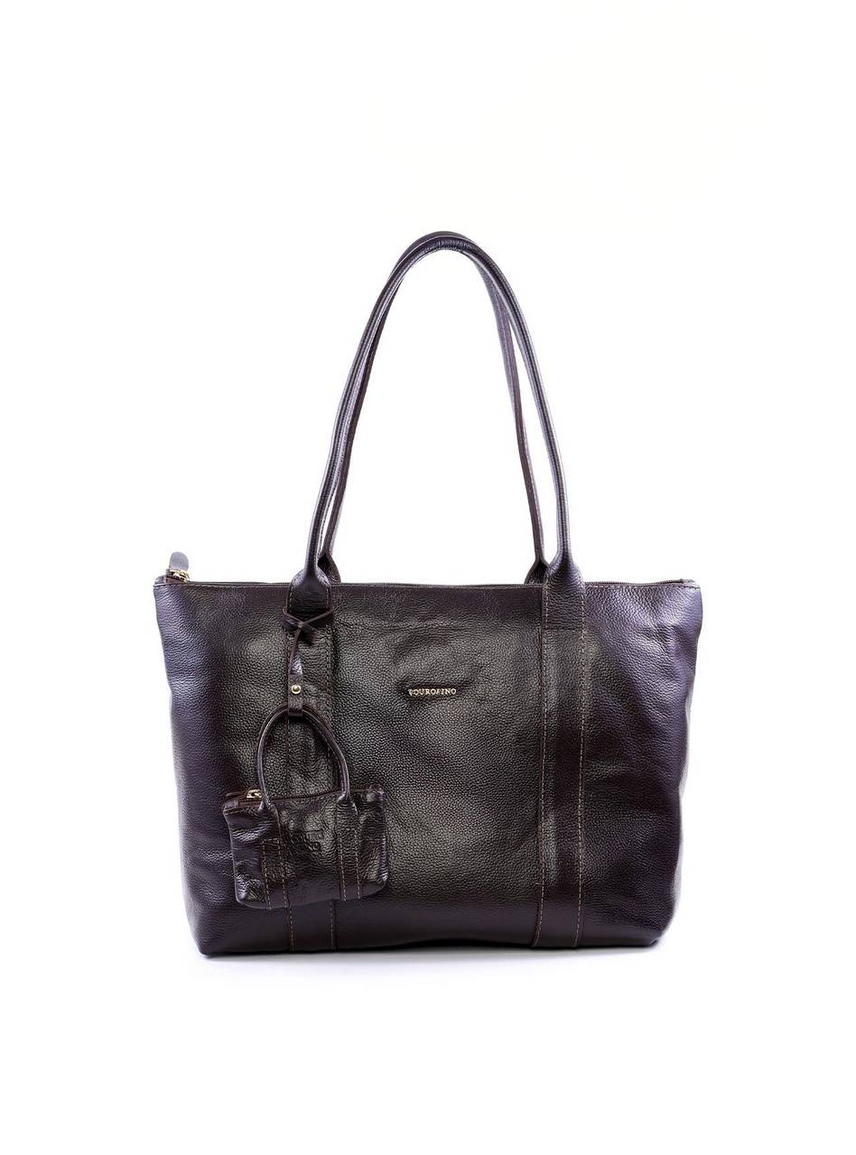 Bolsa Tote com Big Charm e Mini Bolsa - Cacau BSI-6049 - CA