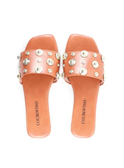 Rasteira Slide com Rebites - Nude SDI-11896 - NU