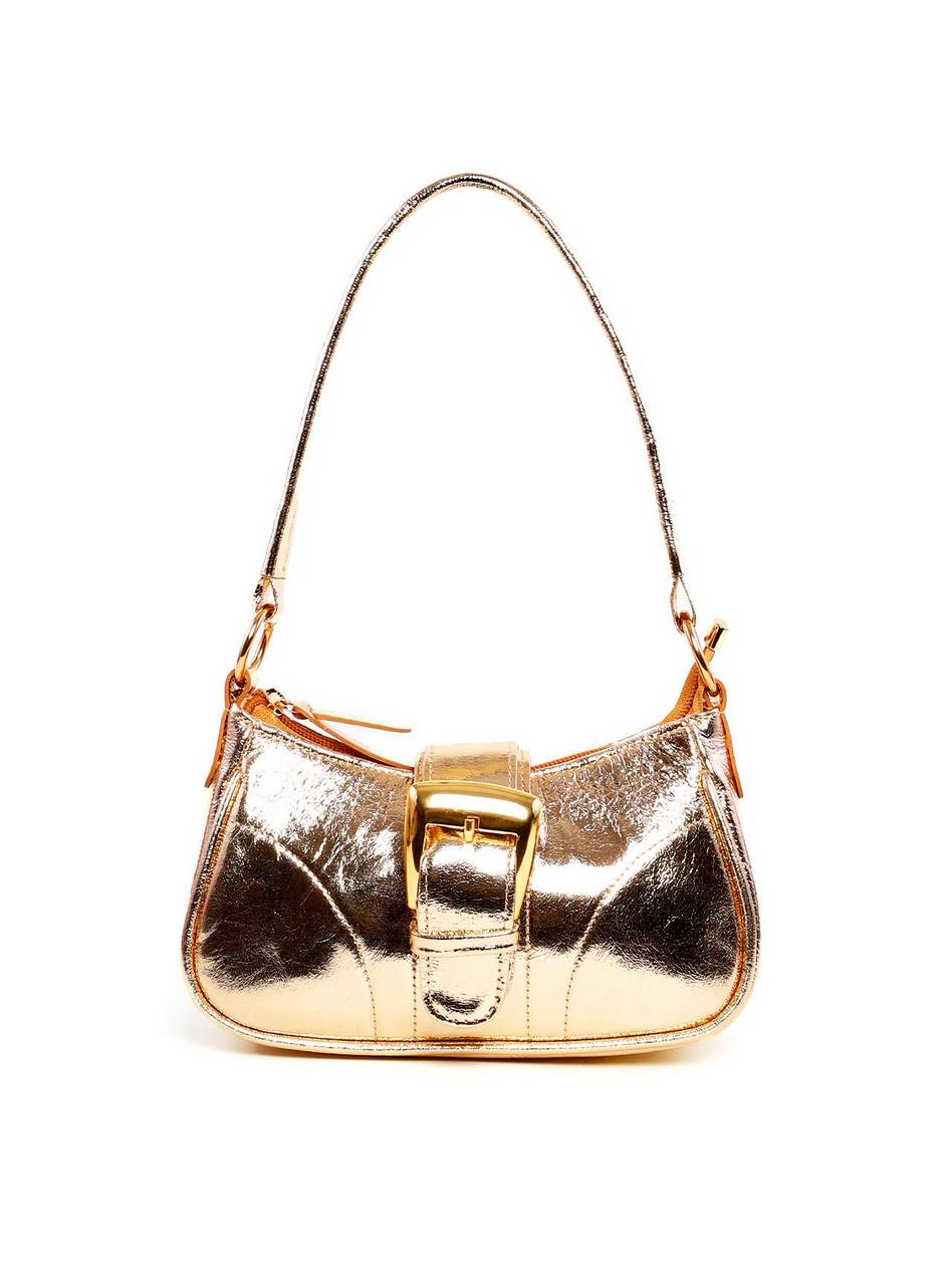 Bolsa Baguette Pequena Couro Fivela Grande - Ouro BSI-5879 - AU