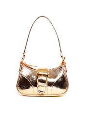 Bolsa Baguette Pequena Couro Fivela Grande - Ouro BSI-5879 - AU