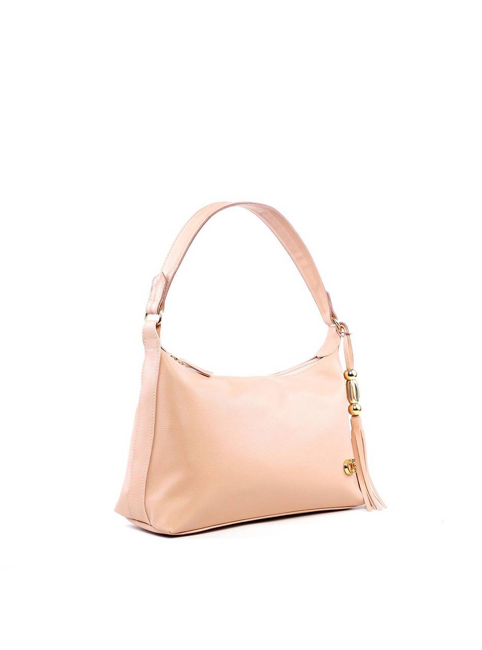 Bolsa Hobo Transversal com Barbicacho - Nude BSI-6228 - NU