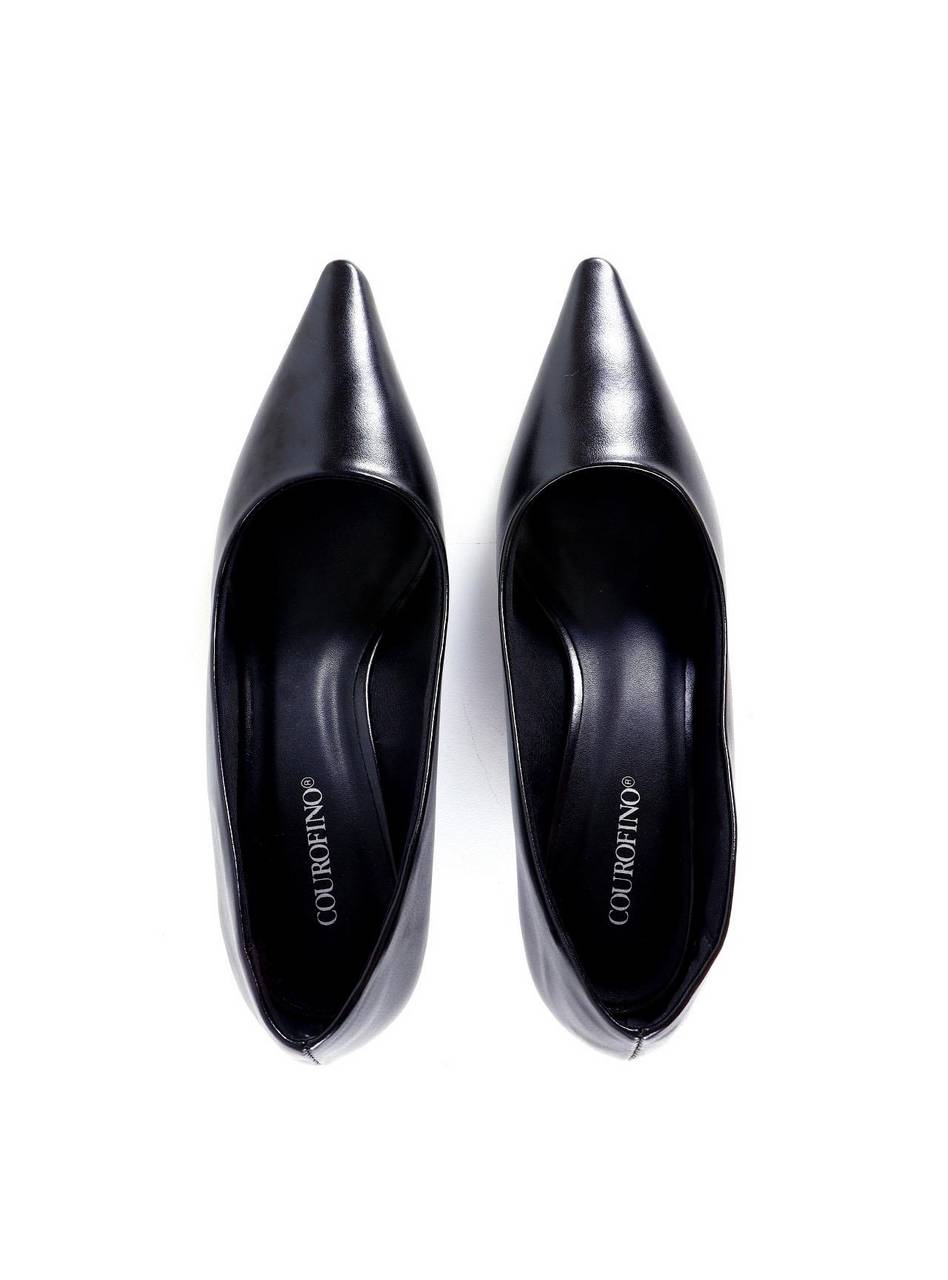 Scarpin Liso com Salto Anabela - Preto SD-12013 - PR