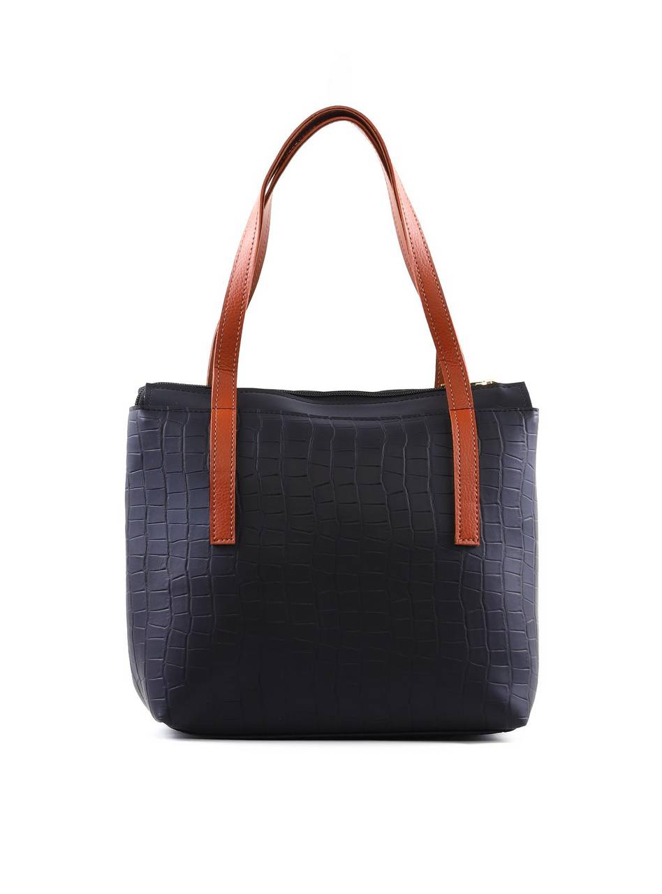 Bolsa Tote Média com Recortes - Preta BSI-6397 - PR