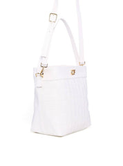 Bolsa Tote com Alça Dupla em Tressê - Branca BSI-6212 - BR