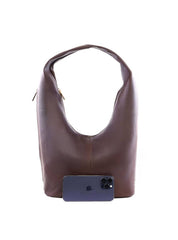 Bolsa Hobo Grande com Bolso Lateral - Cacau BSI-6401 - CA