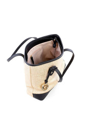 Bolsa Shopper em Palha com Bag Charm - Preta BSI-6247 - PR