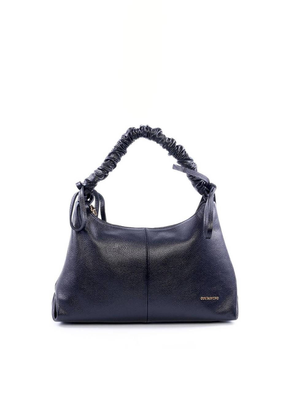 Bolsa Hobo de Mão com Alça Franzida - Preta BSI-6009 - PR