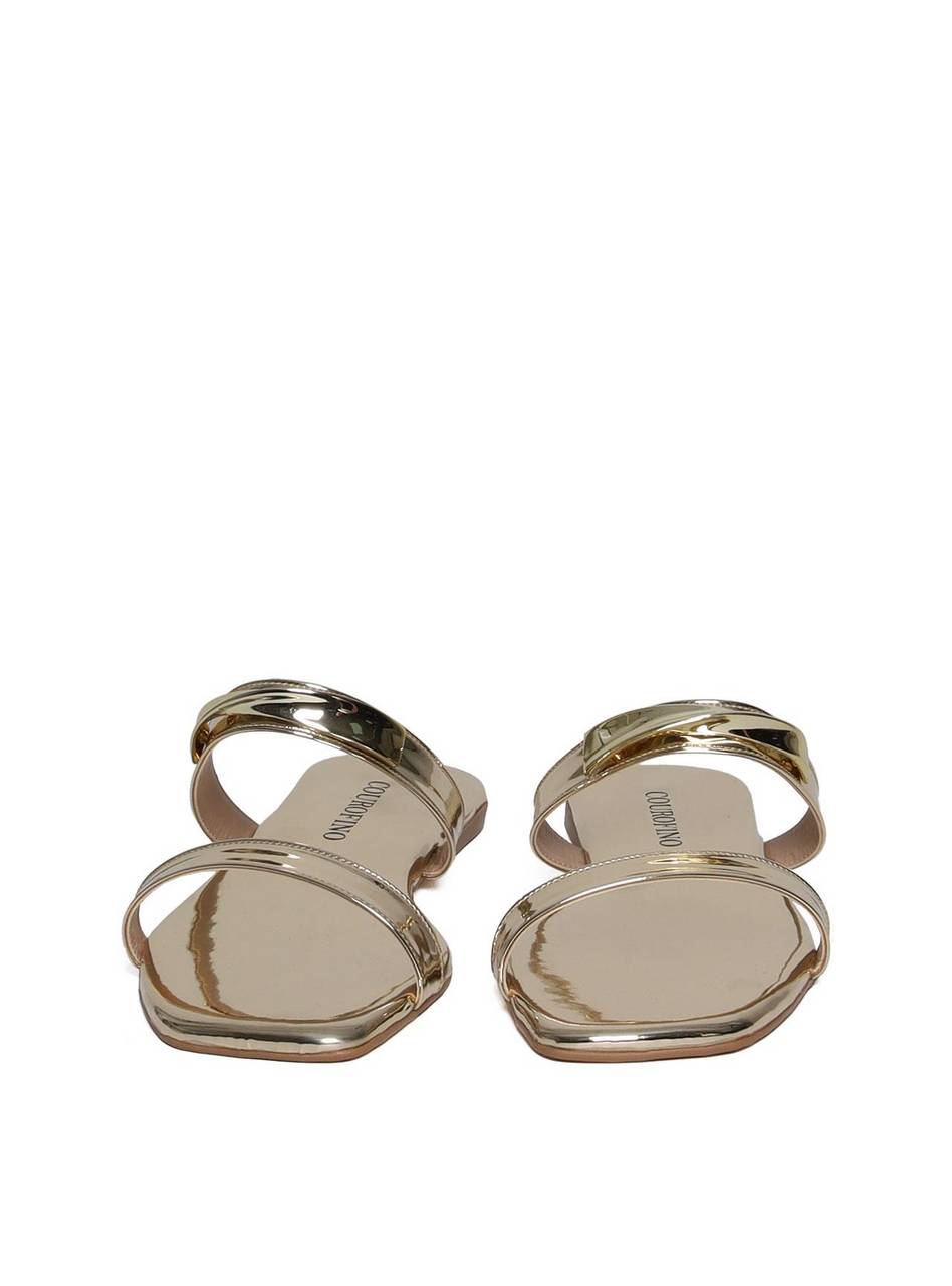 Sandália Feminina Rasteira Enfeite Retorcido - Ouro SDI-11653 - AU
