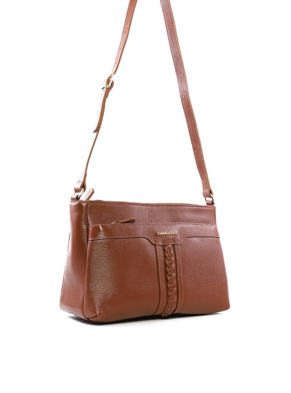 Bolsa Tote Transversal Média com Trança Frontal BSI-6489 - CS