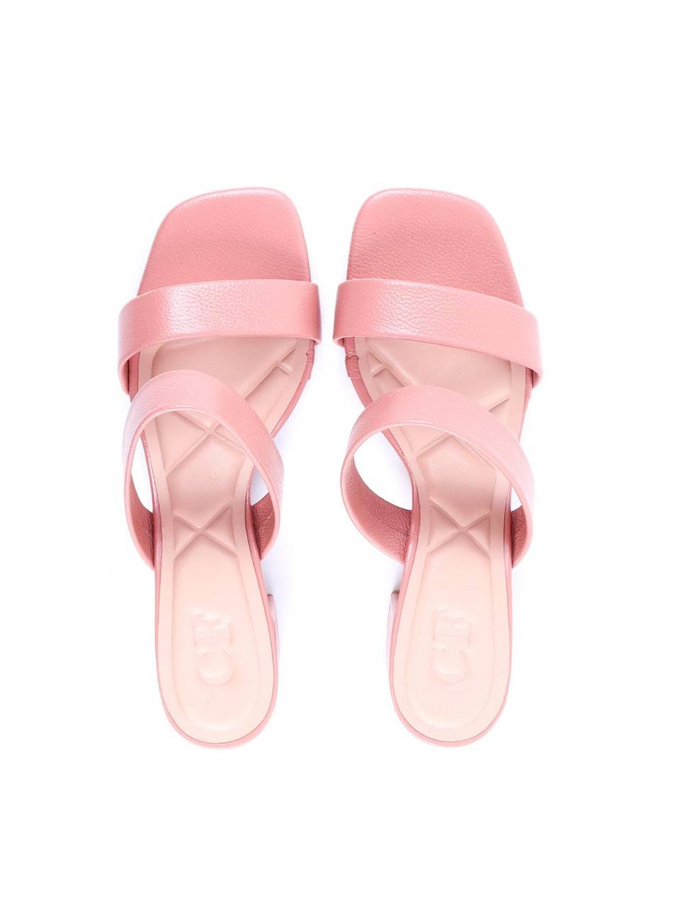 Tamanco Salto Bloco Duas Tiras - Nude SDI-11995 - NU