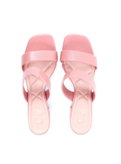 Tamanco Salto Bloco Duas Tiras - Nude SDI-11995 - NU