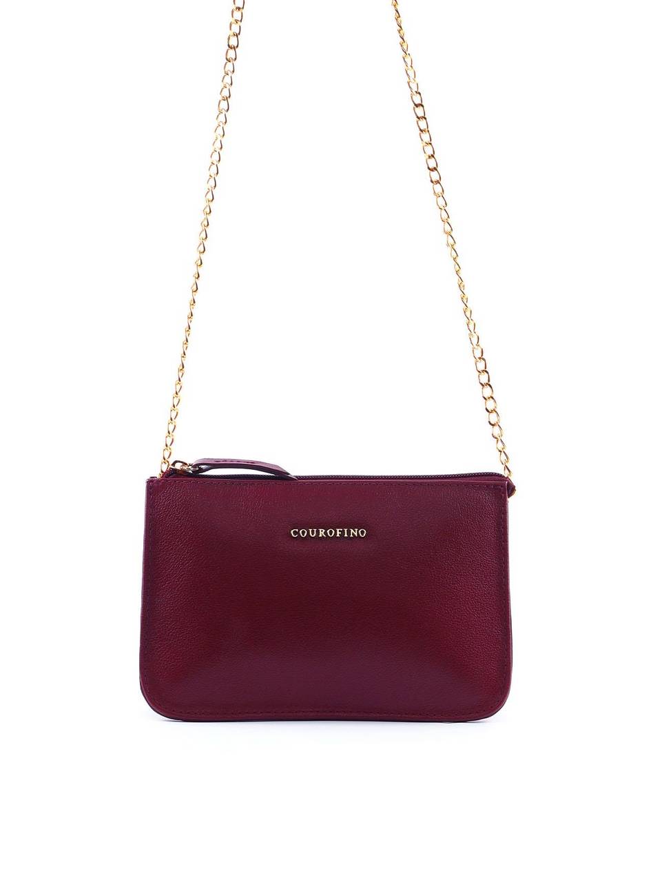 Bolsa Transversal Pequena 3 Divisórias - Vinho BSI-6405 - VI