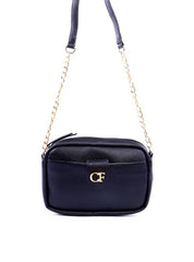 Bolsa Tote Pequena com Alça de Corrente - Preta BSI-6328 - PR