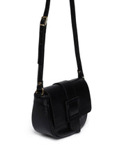 Bolsa Saddle Pequena Couro Transversal Preta BSI-5936 - PR