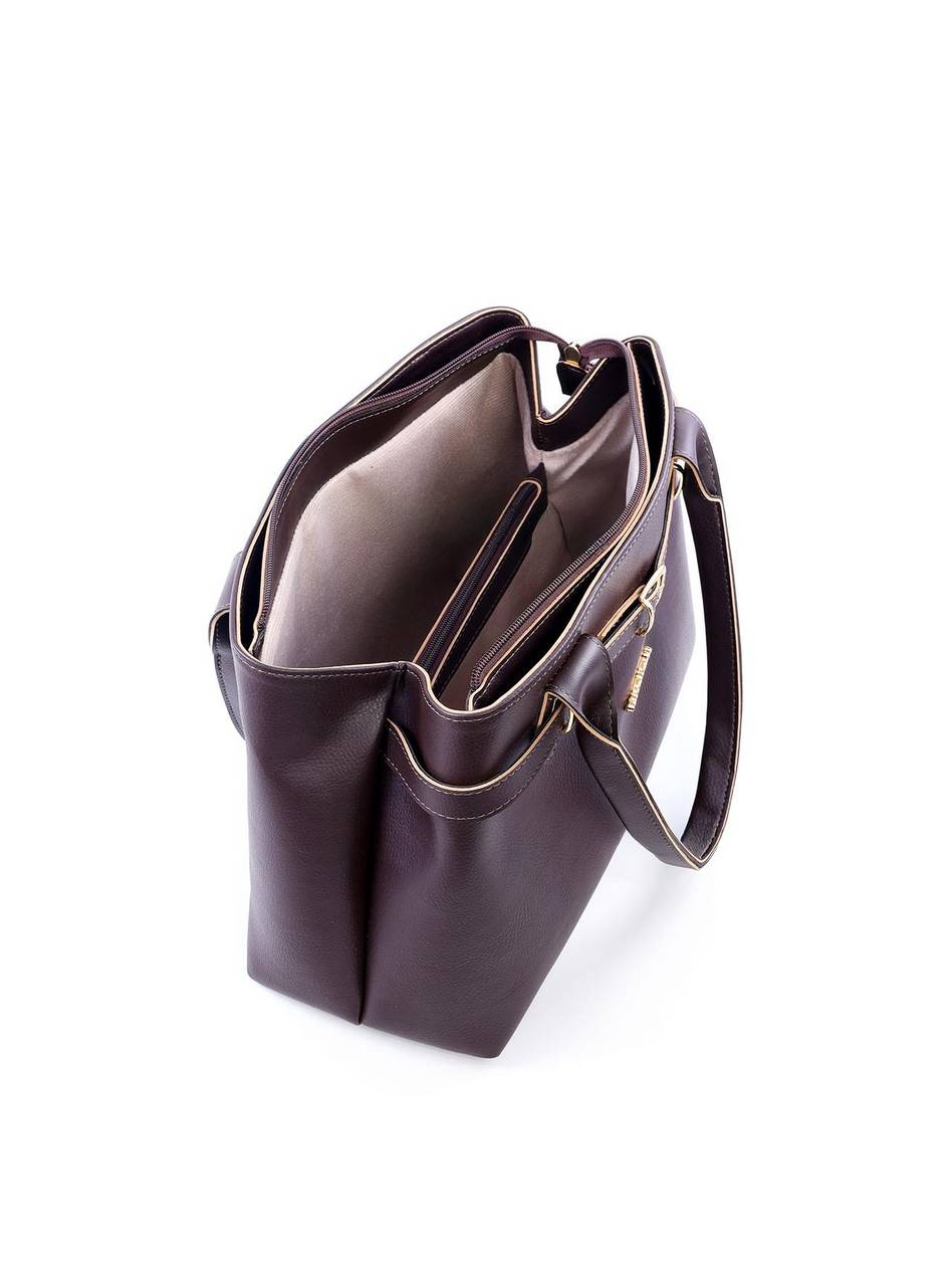 Bolsa Tote com Alça de Mão e Detalhe de Cinto - Preta BSI-6055 - PR