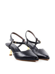 Scarpin Slingback com Salto Orgânico Metalizado SDI-12250 - PR