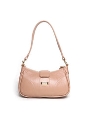 Bolsa Baguette Pequena Couro Fivela Grande Nude BSI-5879 - NU