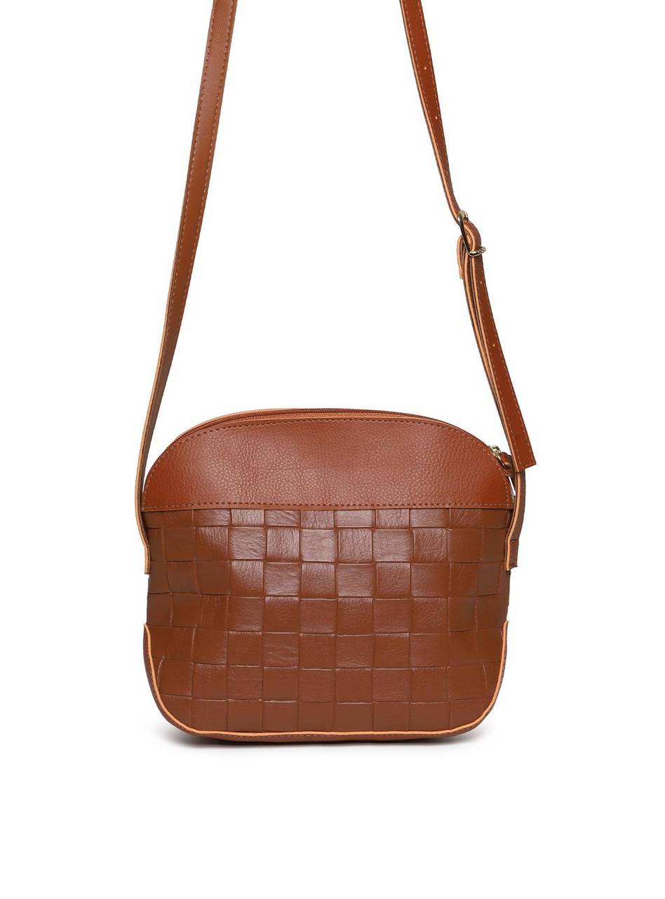 Bolsa Saddle Couro Pequena Transversal Castor BSI-5951 - CS