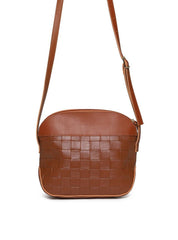 Bolsa Saddle Couro Pequena Transversal Castor BSI-5951 - CS