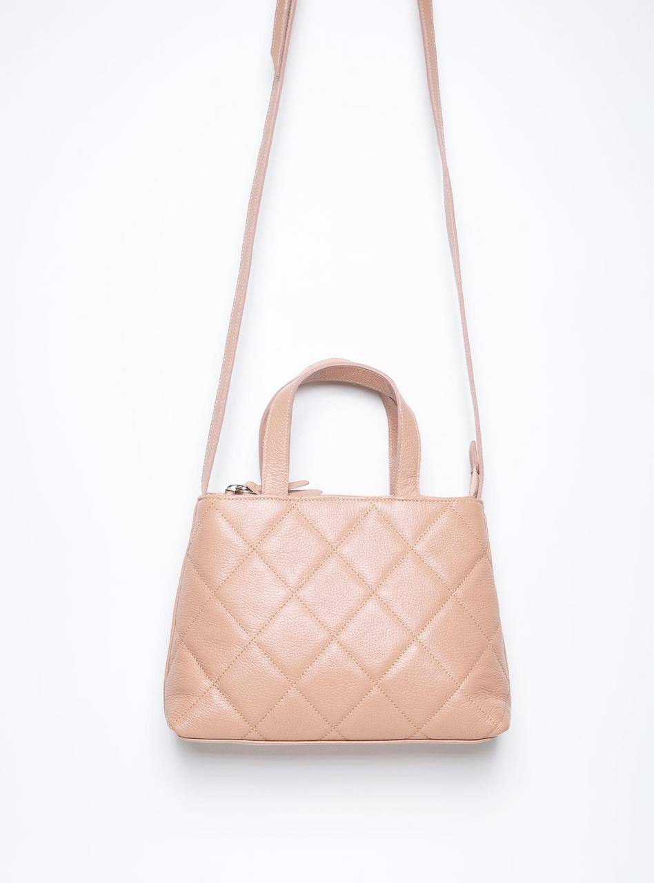 Bolsa Tote Couro Média Transversal Nude BSI-5857 - NU