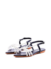 Rasteira Bico Fino com Tira de Strass - Preta SDI-11937 - PR