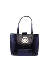 Bolsa Tote com Flor Frontal - Nude BSI-6359 - PR