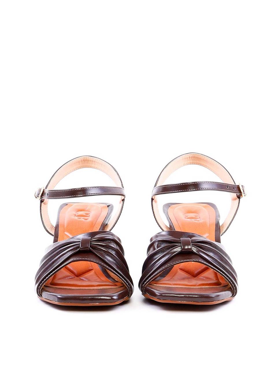 Sandália Salto Bloco Detalhe Drapeado - Cacau SDI-11977 - CA