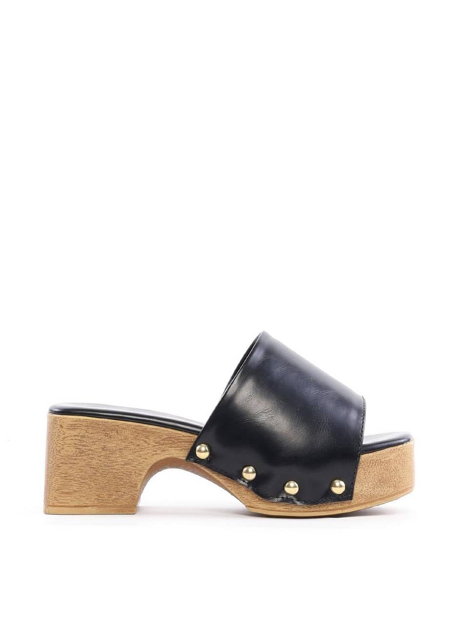 Tamanco Clog com Tachas Laterais - Preta SDI-12095 - PR