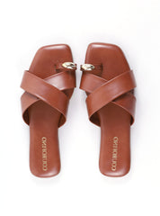 Rasteira com Tiras Largas Cruzadas e Enfeite no Dedo SDI-12263 - CS