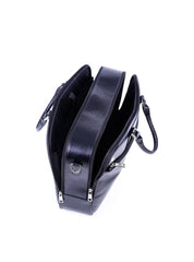 Pasta Masculina Executiva em Couro com Zipper e Alça Transversal - Preta PTI-399 - PR