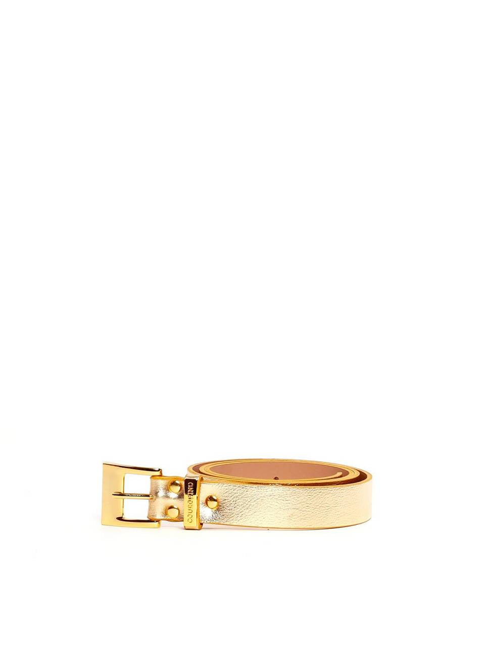 Cinto Feminino com Fivela Larga e Placa no Passador - Ouro CTI-1004 - AU