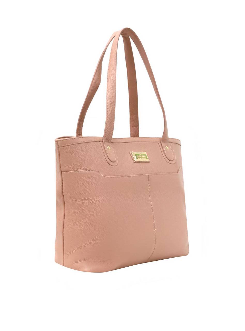 Bolsa Tote Tiracolo Couro Tiras Nude BSI-3984 - NU