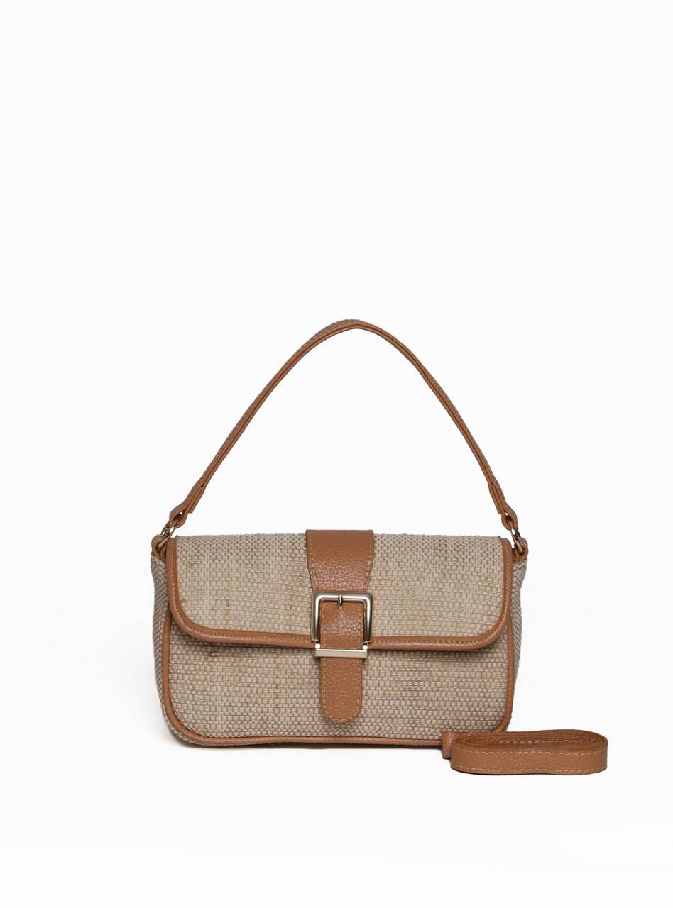 Bolsa Satchel de Mão em Palha Nude  BSI-5986 - NU