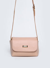 Bolsa Feminina Transversal Detalhes Rebite Lateral Nude BSI-5888 - NU