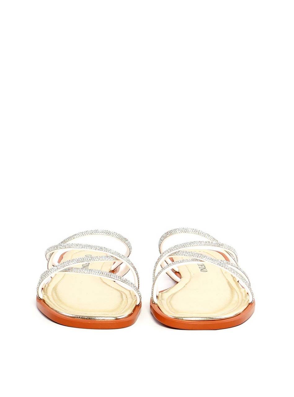 Rasteira com Tiras de Strass Entrelaçadas - Ouro SDI-11955 - AU