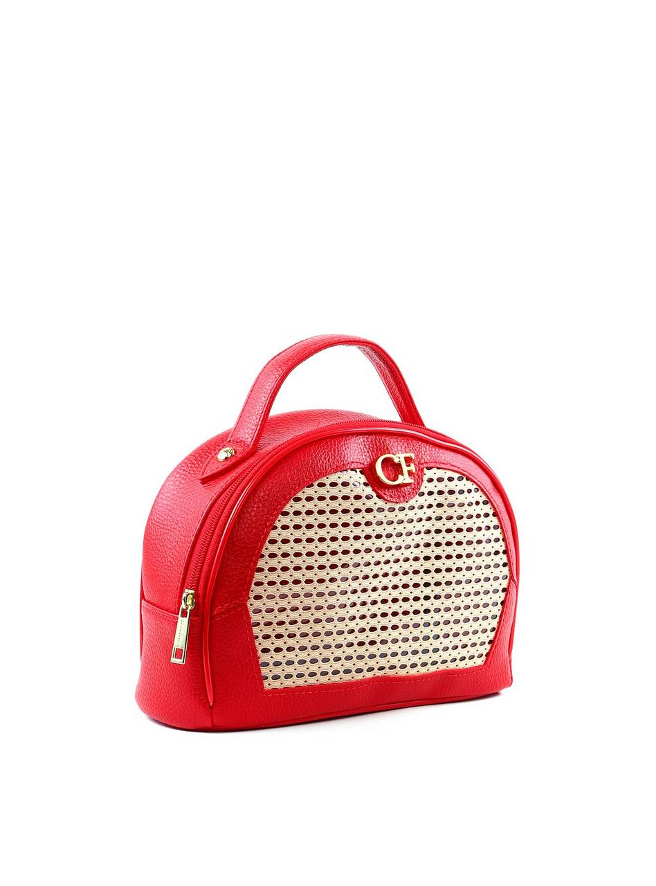 Necessaire Feminina Arredondada Detalhe Tela Frontal - Vermelha NSI-168 - VE