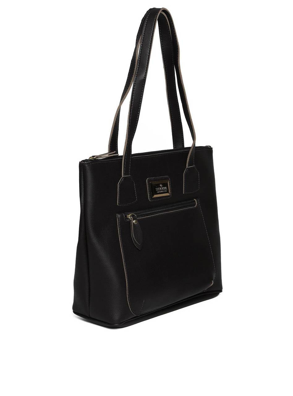 Bolsa Tote com Bolso Grande Frontal - Preta BSI-5470 - PR