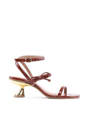 Sandália Salto Orgânico Tiras Finas Laço - Castor SDI-12065 - CS